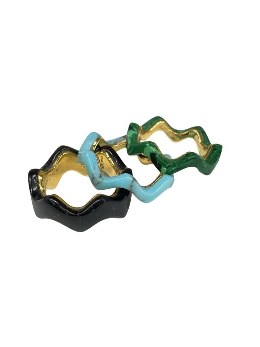 Fendi Triple Band Ring S Black Green